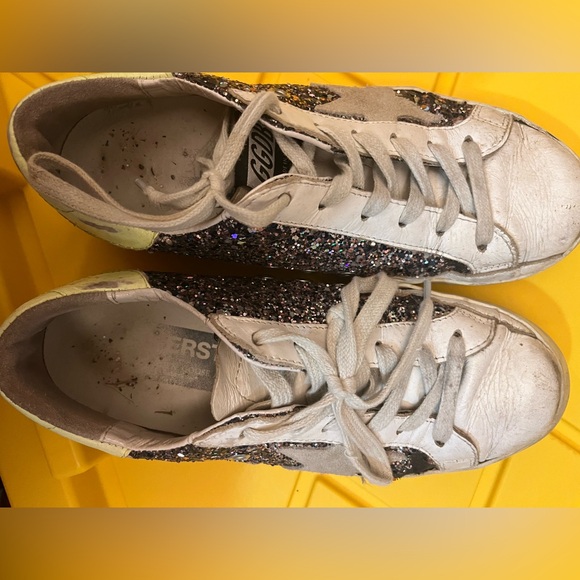 Golden Goose Super Stars Pink & gray glitter ice suede star Sneakers Size 36 - Picture 10 of 10